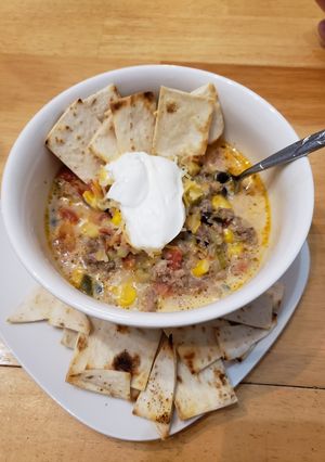 A picture of Keto THM Queso Taco Soup.