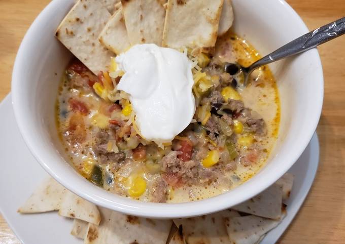 Easiest Way to Make Homemade Keto THM Queso Taco Soup