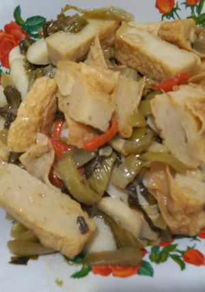 Foto resep Tumis sawi Asin baso ikan +kekian