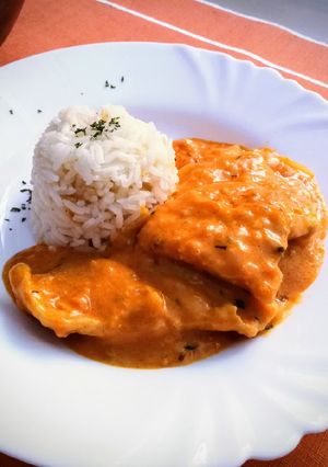 Bakonyi csirkemell rizzsel recept fotója