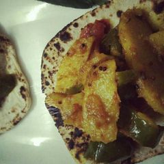 A picture of Potato capsicum sabji.
