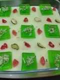 Green Color Banana flavored custard
