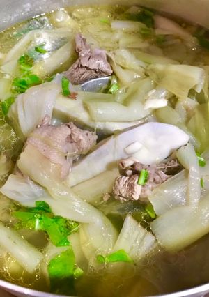Hình của món Canh bẹ môn nấu vịt.