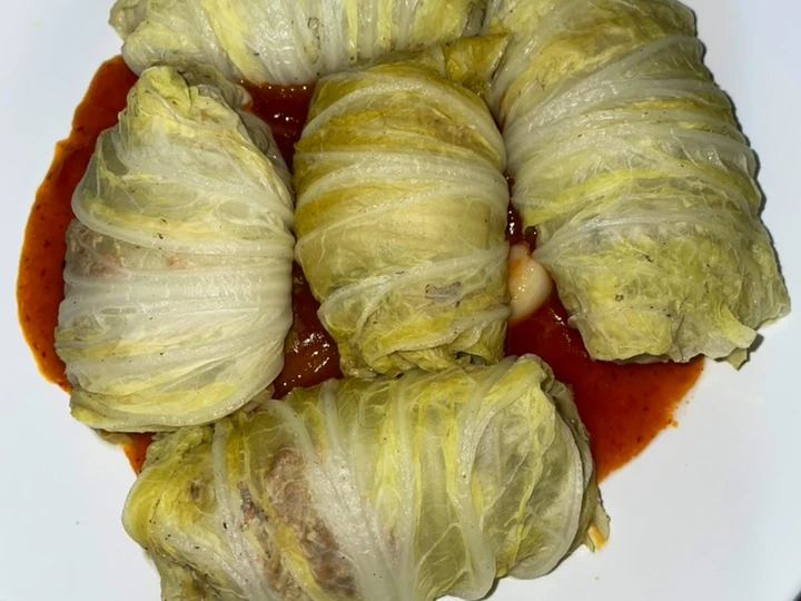 Cara Gampang Membuat Resep Sawi gulung daging cincang yang Enak Banget Anti Ribet, Uenak Banget