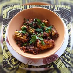 A picture of Stuffed karela with besan.