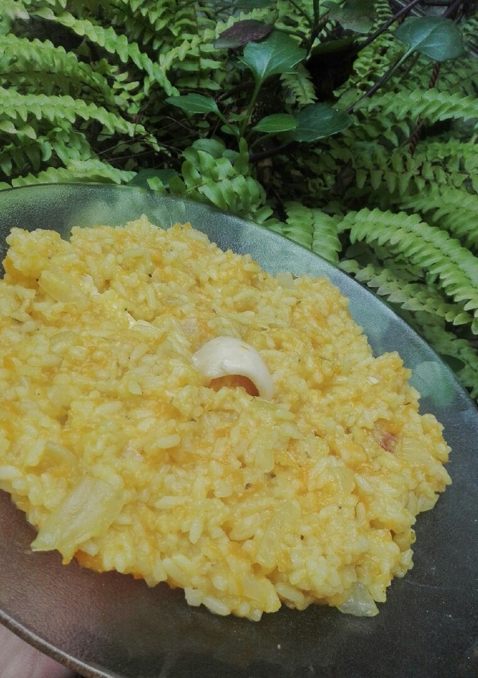 Una foto de Risotto de calabaza cremoso😊