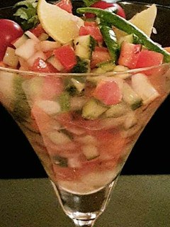 A picture of Cucumber tomato chat.