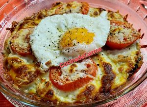 Foto principal de Cazuelita con calabacín, tomate, huevo y muchos extras 😋