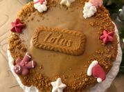 Una foto de tarta lotus al horno