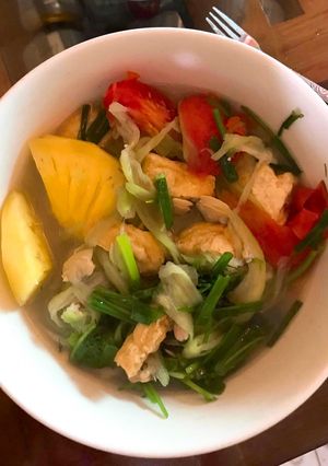 Hình của món Canh ngao dọc mùng.