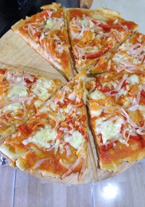 Una foto de Rica pizza casera