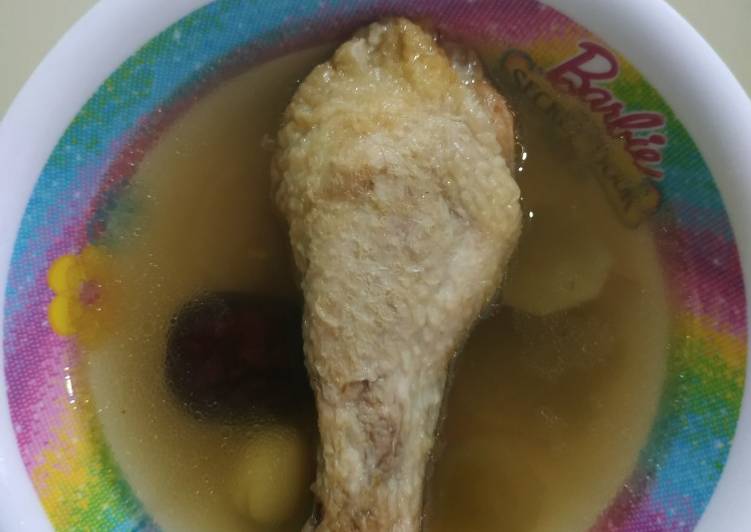 Cara mudah memasak Sup ayam caisim (kalengan) yang simpel