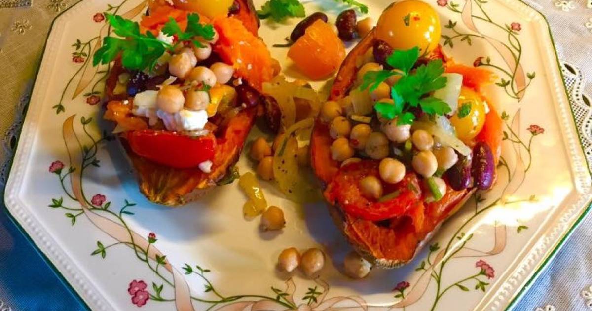 Mediterranean Baked Sweet Potatoes Recipe by Lubna’s Kitchen - Cookpad