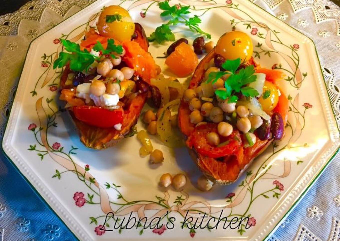 Mediterranean Baked Sweet Potatoes