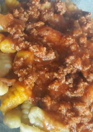 Una foto de Ñoquis de papa batata y zapallo