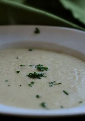 A picture of Leek in my potato soup.