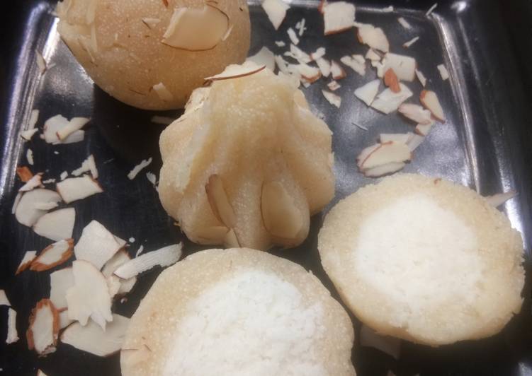 Recipe of Tasty Rasgulla stuffed semolina balls