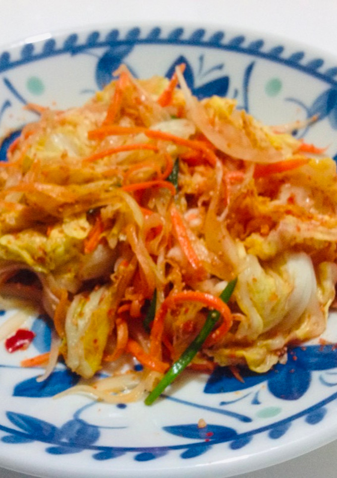 Una foto de Kimchi de col chino bechu gimchi 배추김치🇺🇾🇯🇵🇰🇷🇰🇵朝鮮漬（白菜キムチ）