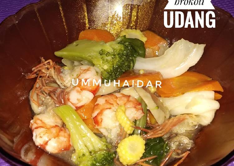 Proses Membuat Capcay brokoli udang yang Lezat Sekali