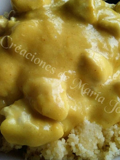 Una foto de Cus cus con pollo al curry