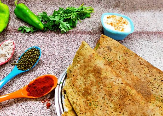 Recipe of Homemade Green Moong Dosa