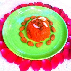 A picture of Milk Rava Kesari Halwa.