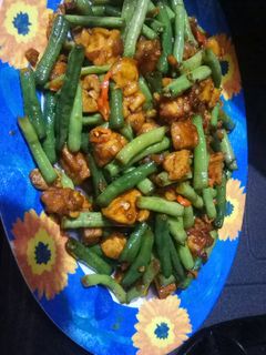 Foto resep Tumis kacang panjang tahu tempe + udang