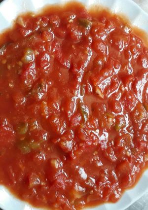 صورة لوصفة بندورة مطبوخة 🍅🌶