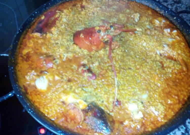 Arroz con bogavante y langostinos