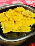 Saffron Ravioli with Pistachios and Almonds