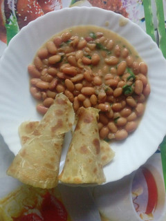 A picture of Chapati with Coconut Beans.