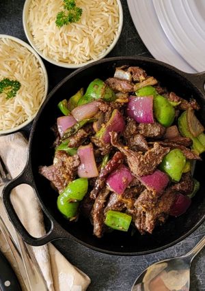 A picture of Spicy Mustard Pepper Steak.
