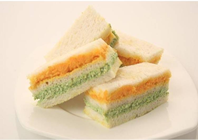 Recipe of Super Quick Tricolour Sandwich
