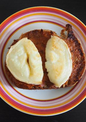 Une photo de Tartine chèvre et tomate séchées