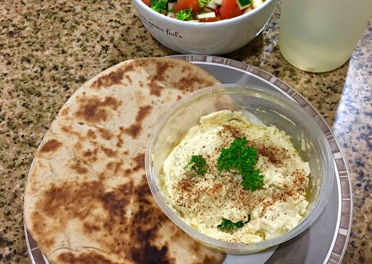 Fresh Hummus with Israeli Salad ✨ (Middle East Food)