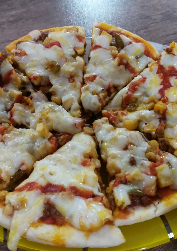 عکسی از دستور پیتزای خانگی ساده 🍕🍕🍕
