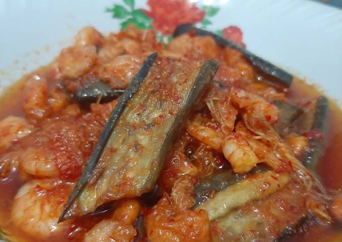 Udang Terong Biru Balado