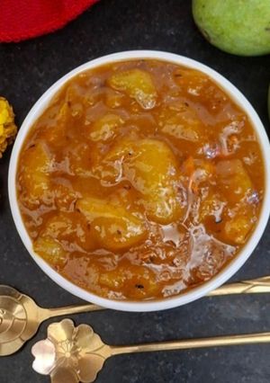 A picture of Aam Ki Meethi Chutney/ Aam ka Chunda For Mom!.
