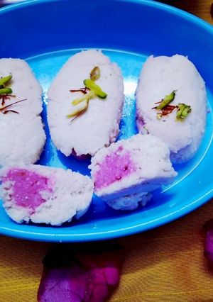 A picture of Rose flavoured Paneer Rolls.