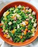 Minestrone con borlotti e rape violette
