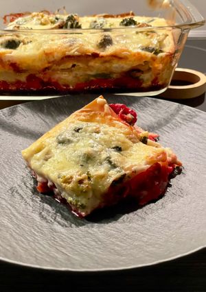 Vegetarische Lasagne mit Spinat, Brokkoli und Pilzen Rezepthauptbild