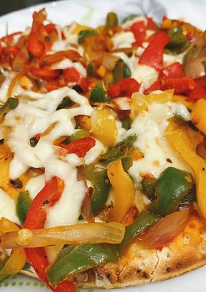 A picture of Grilled cheese pizza.