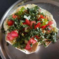 Masala papad or salad on papad A picture of Masala papad or salad on papad.