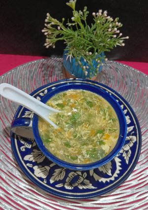 A picture of Egg Drop Lemon Coriander Soup.