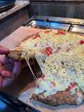 Pizza tipo keto harina de lino y almendras