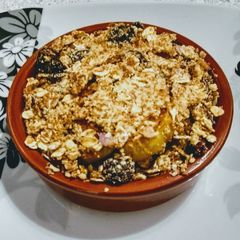 A picture of Individual Baked Apple, Honey & Cinnamon Crumble.