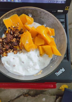 Hình của món Oatmeal-Sữa chua yến mạch Eatclean-healthy.