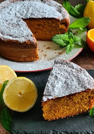 Une photo de Gâteau aux oranges carottes et citron