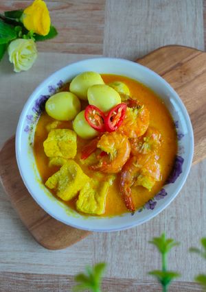 Foto resep Udang Tahu Telur Puyuh Santan Pedas