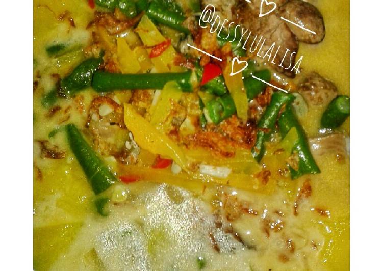 Resep Lodeh kacang panjang kates# menu anak no pedes yang Lezat